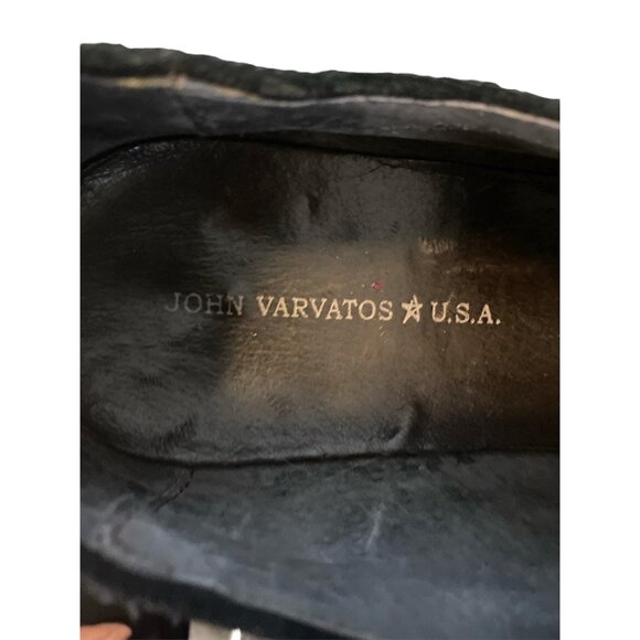 John Varavatos USA Men\'s Black Suede Brouge Oxford Shoes Size 10
